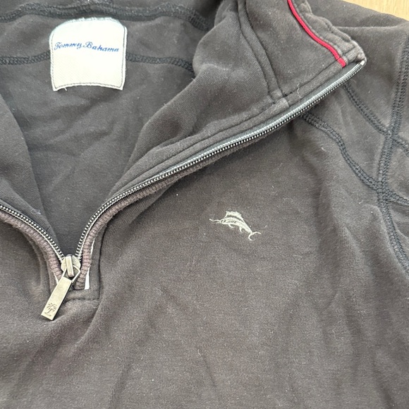Tommy Bahama Black Quarter-Zip Pullover - Picture 3 of 5